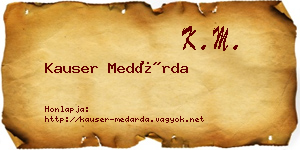 Kauser Medárda névjegykártya